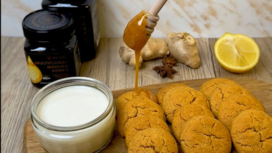 Warm Spiced Ginger Biscuits with Melora 40+ MGO Manuka Honey
