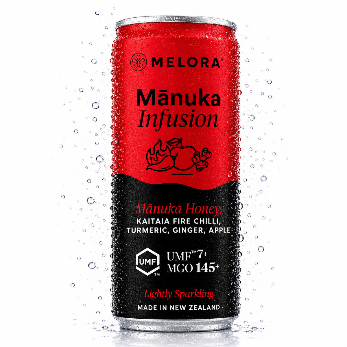 Sparkling Manuka Honey with Ginger, Turmeric, Apple & Kaitaia Fire Chilli - Melora UK