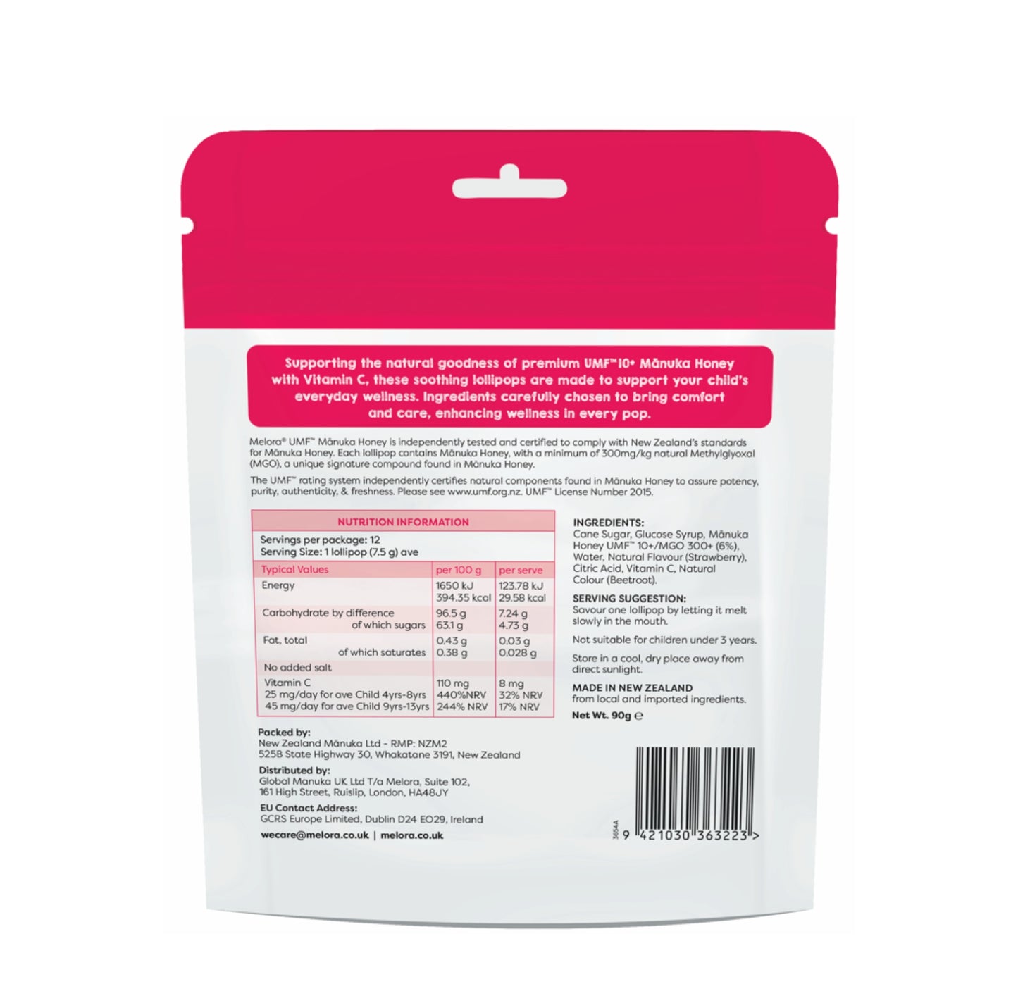 Melora Manuka Honey Kids Lollipops | Immune Support with Vitamin C