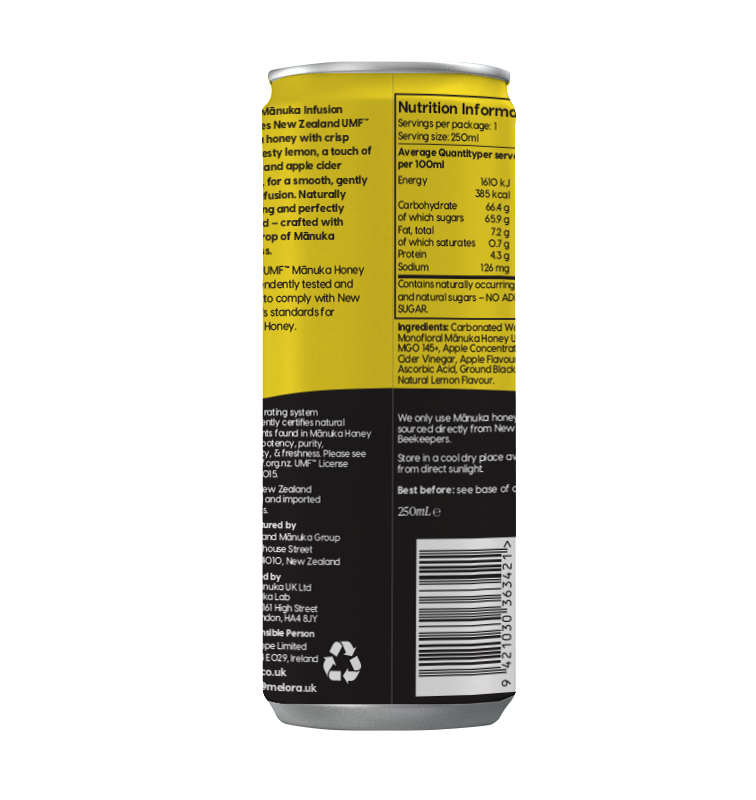 Sparkling Mānuka Honey with Lemon, Black Pepper & Apple Cider Vinegar