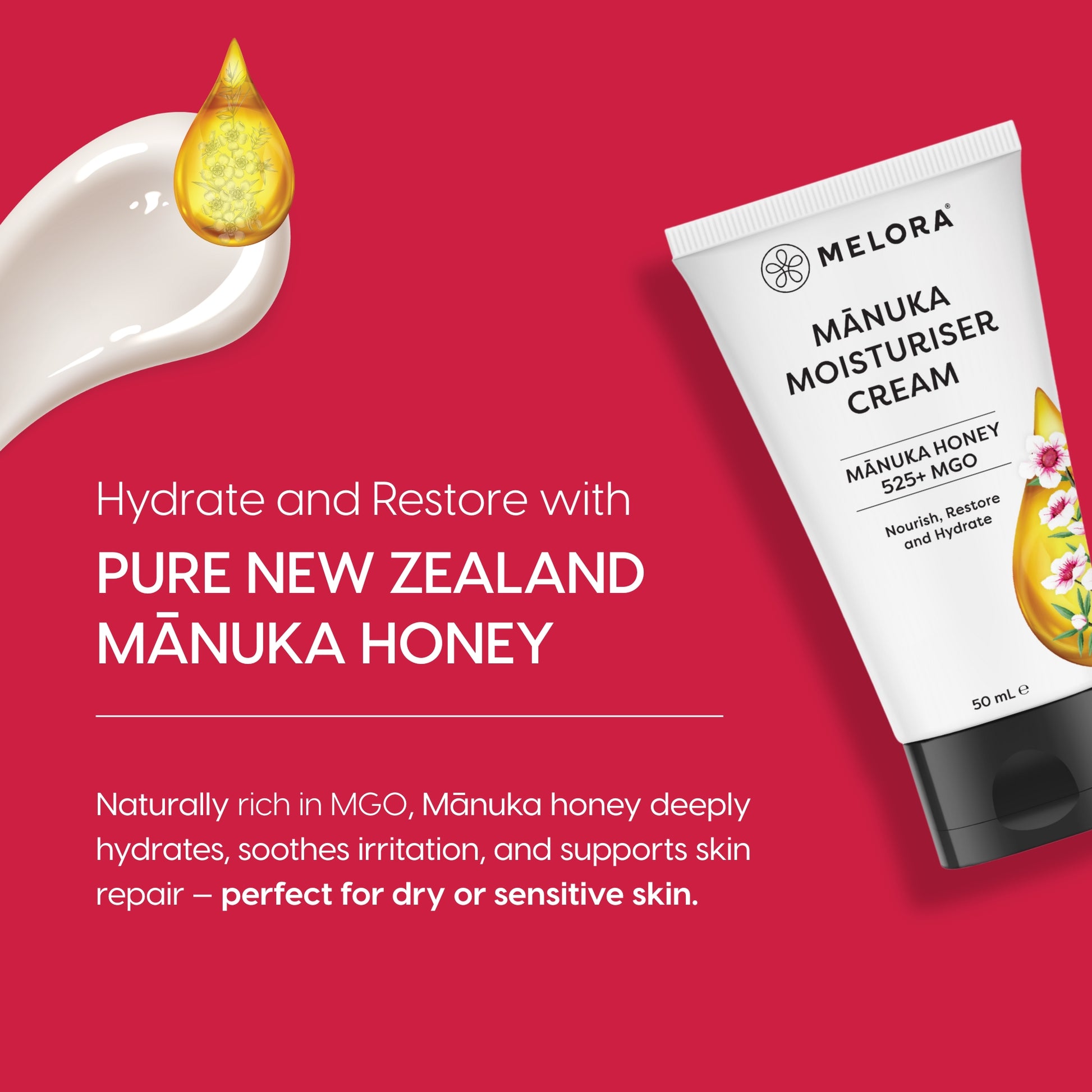 Mānuka Moisturiser Cream - Melora UK
