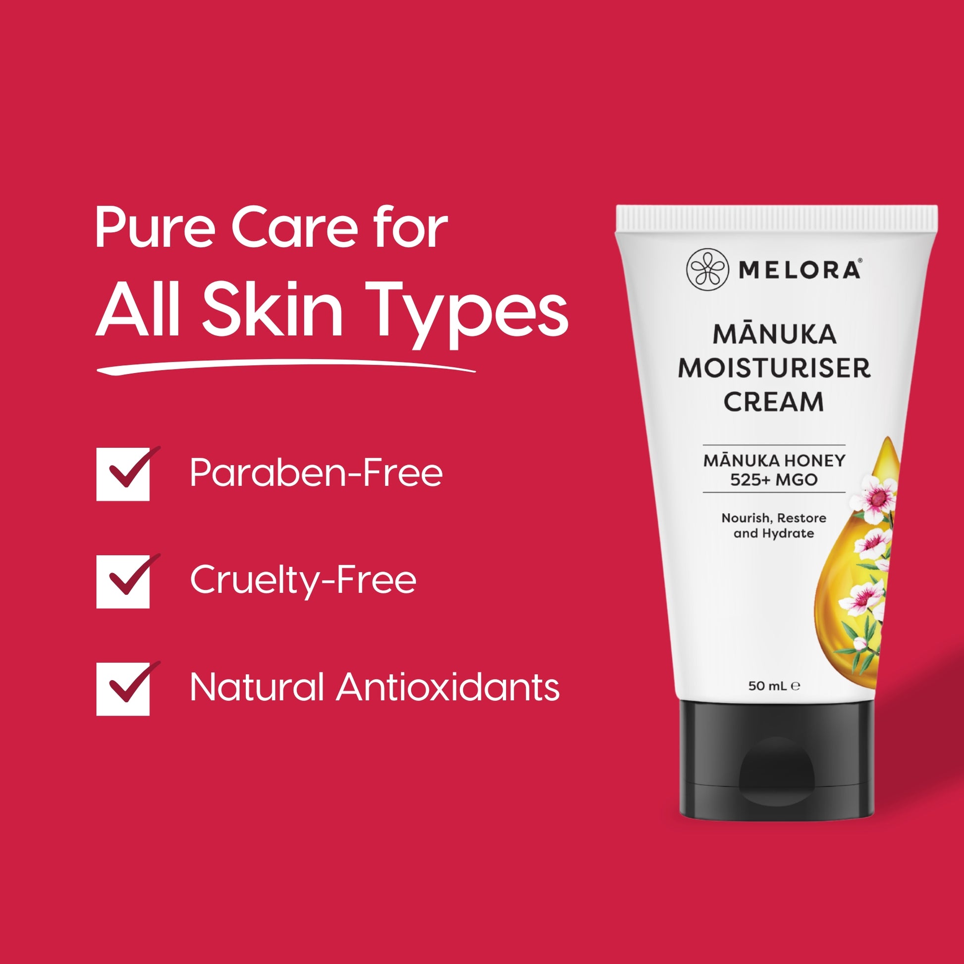 Mānuka Moisturiser Cream - Melora UK