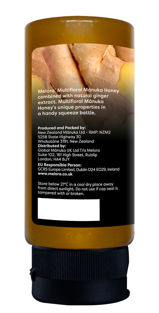 Mānuka Honey Squeeze Bottle 70+MGO Ginger - Melora