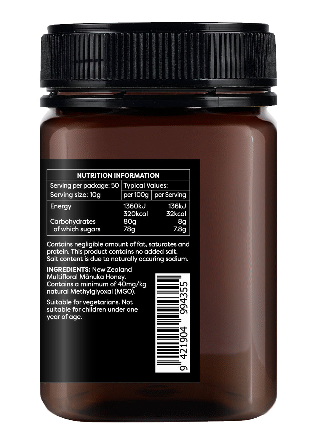 Mānuka Honey 40+ MGO 500g - Melora