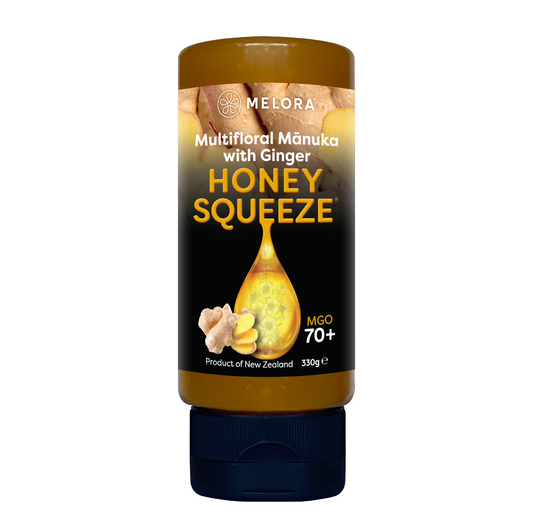 Mānuka Honey Squeeze Bottle 70+MGO Ginger - Melora