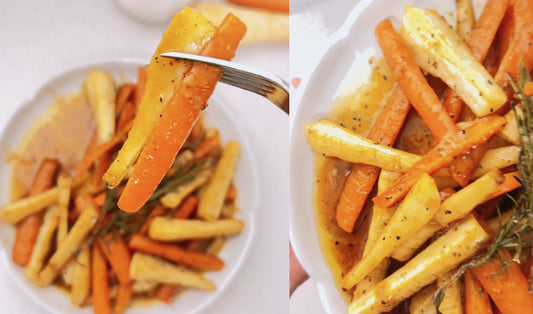 Honey-Glazed Roasted Carrots & Parsnips