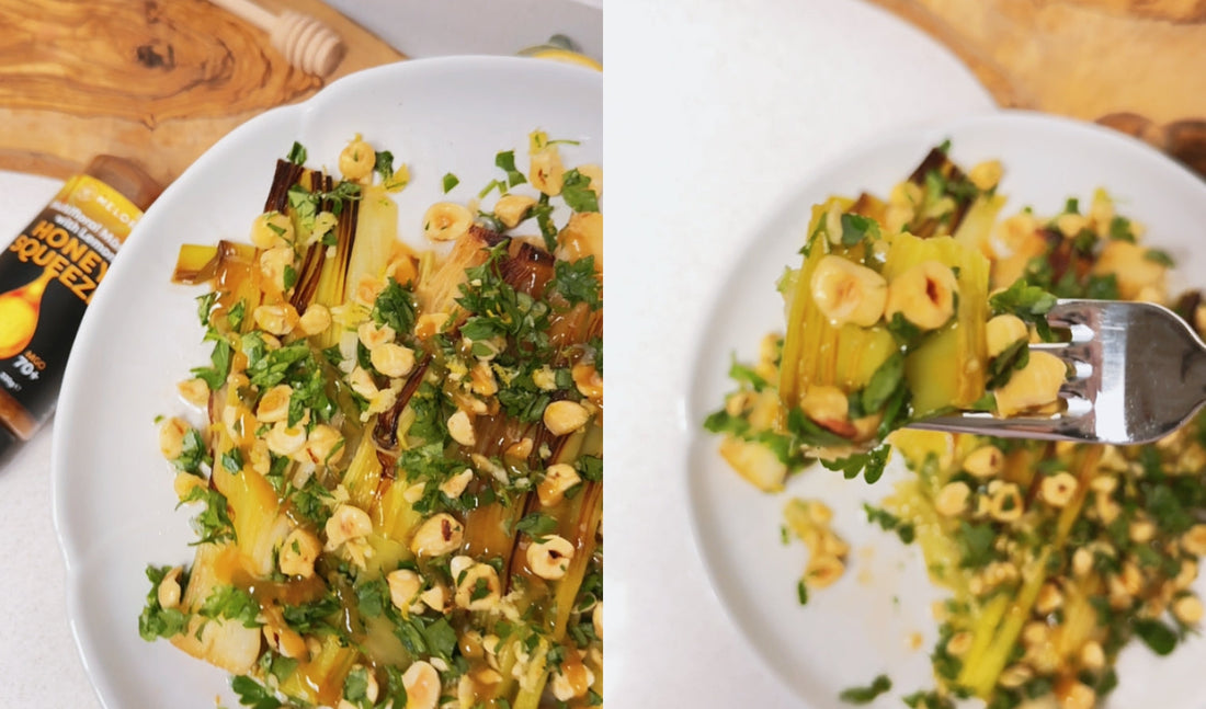 Caramelized Braised Leeks with Lemon Gremolata