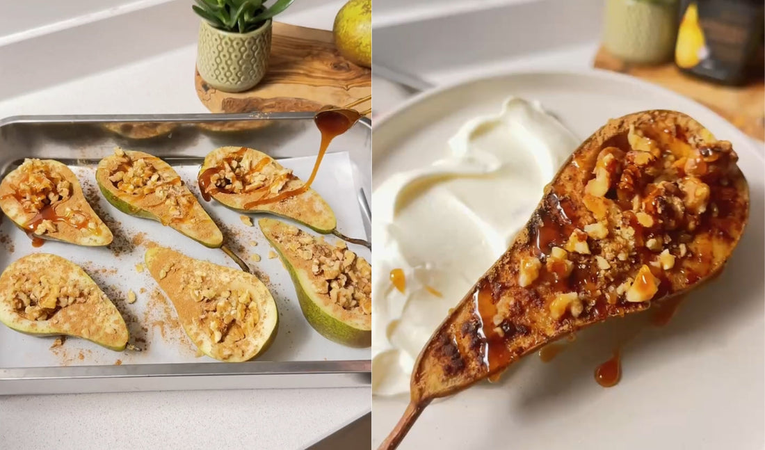 Baked Pears with Walnuts &amp; Mānuka Honey