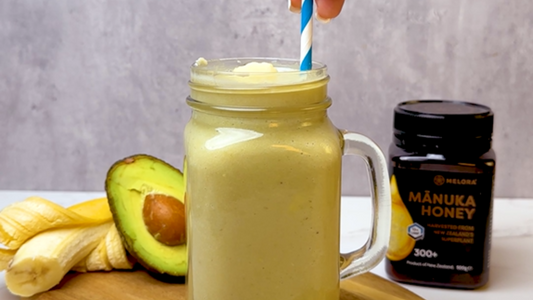 Creamy Avocado Banana Smoothie with Manuka Honey