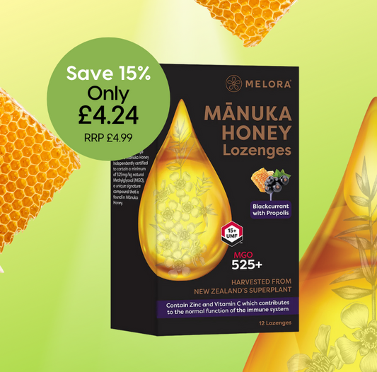 Manuka Honey 525 MGO, Propolis, Blackcurrant and Peppermint Lozenges
