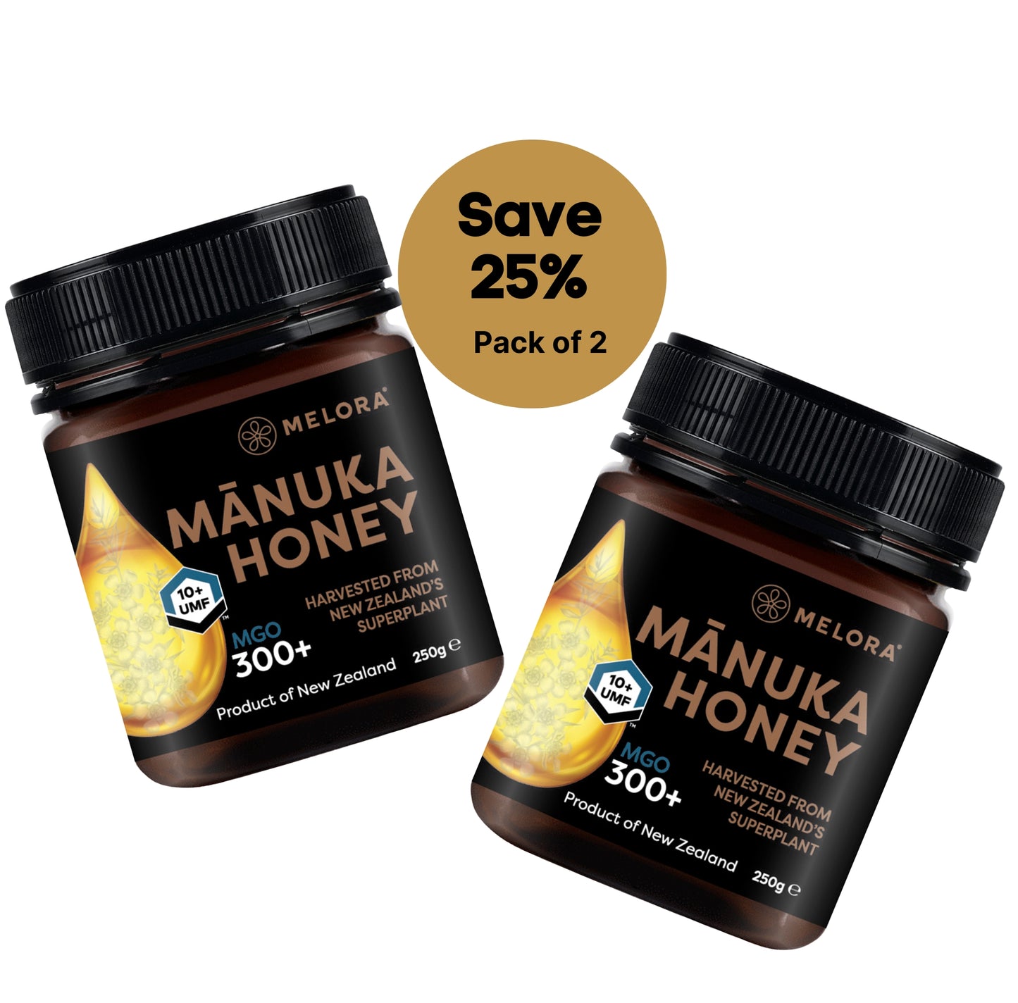 Pack of 2 Mānuka Honey 300+ MGO 250g