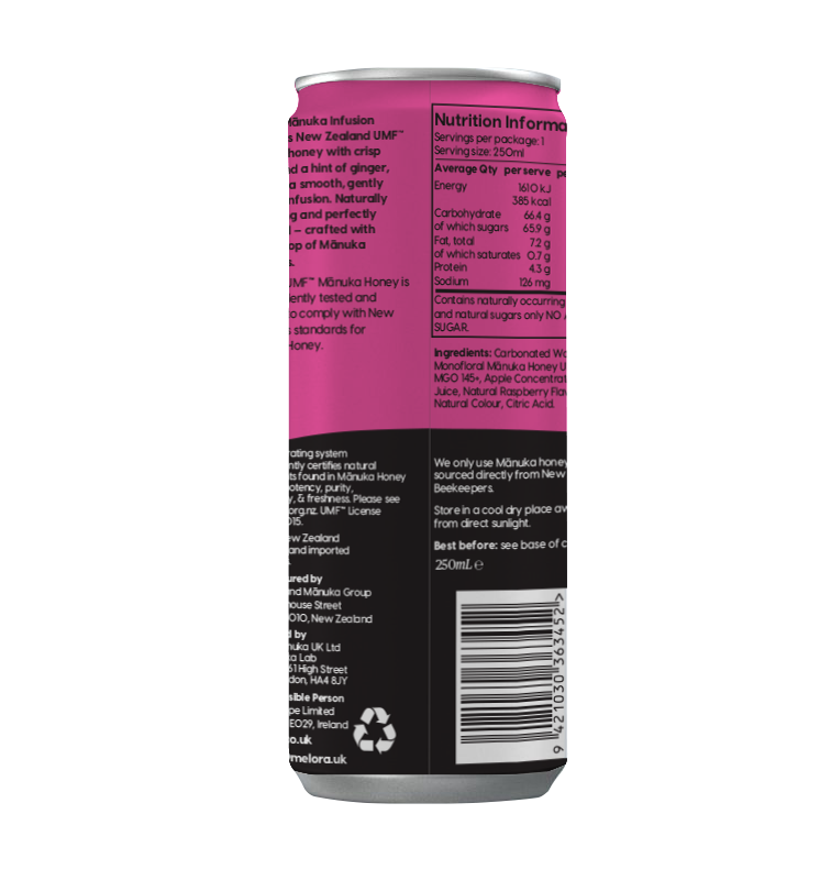 Sparkling Mānuka Honey with Raspberry, Ginger & Apple
