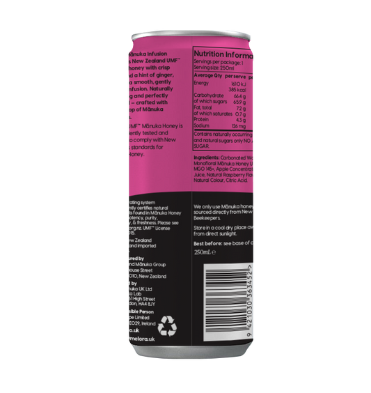Sparkling Mānuka Honey with Raspberry, Ginger & Apple