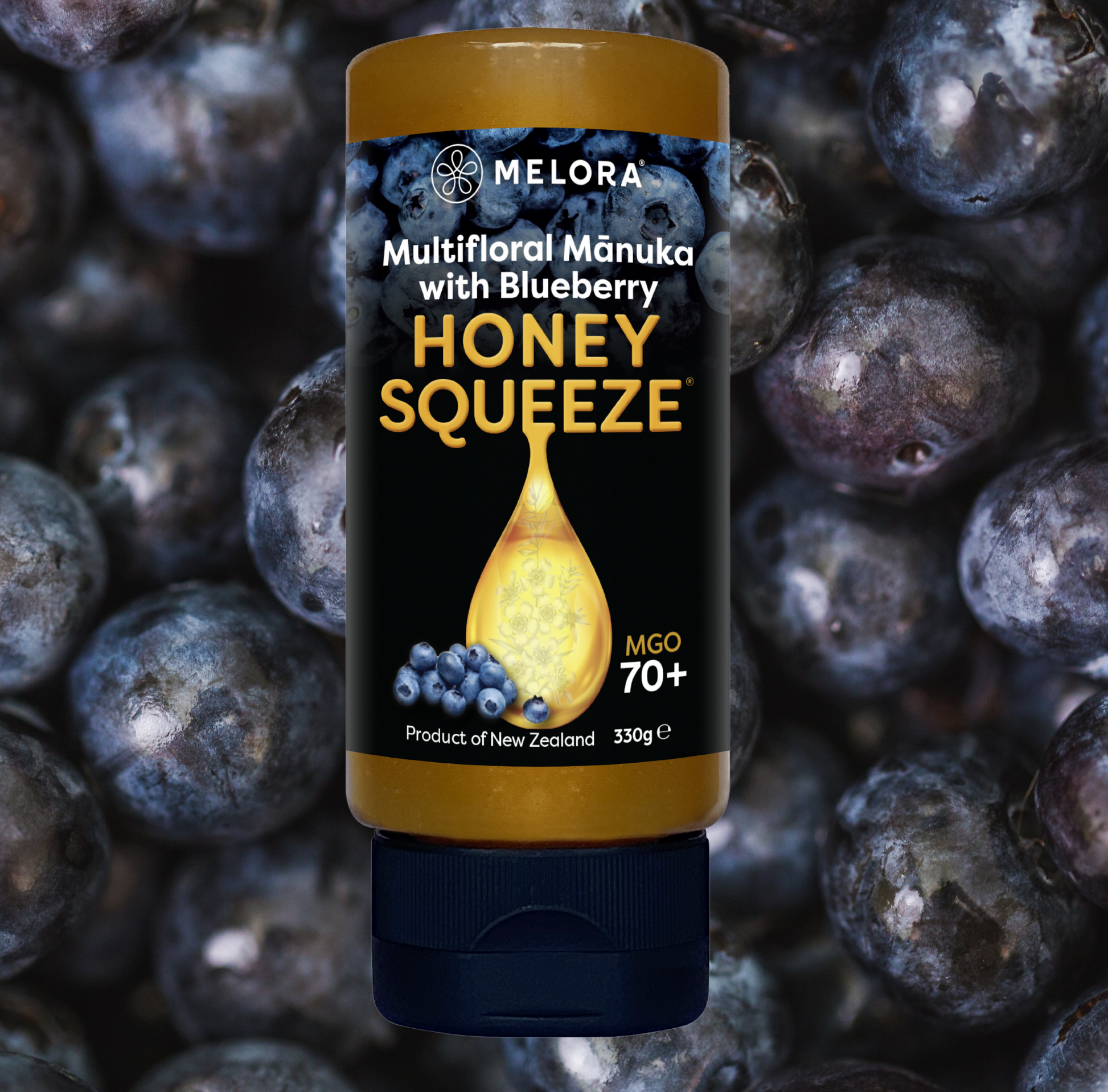 Mānuka Honey Squeeze Bottle 70+MGO Blueberry - Melora