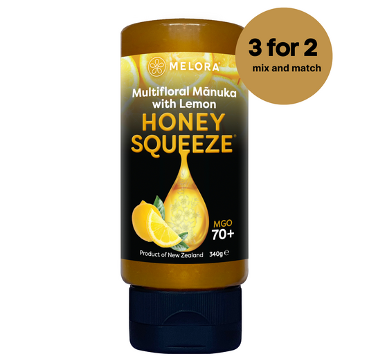 Mānuka Honey Squeeze Bottle 70+MGO Lemon - Melora